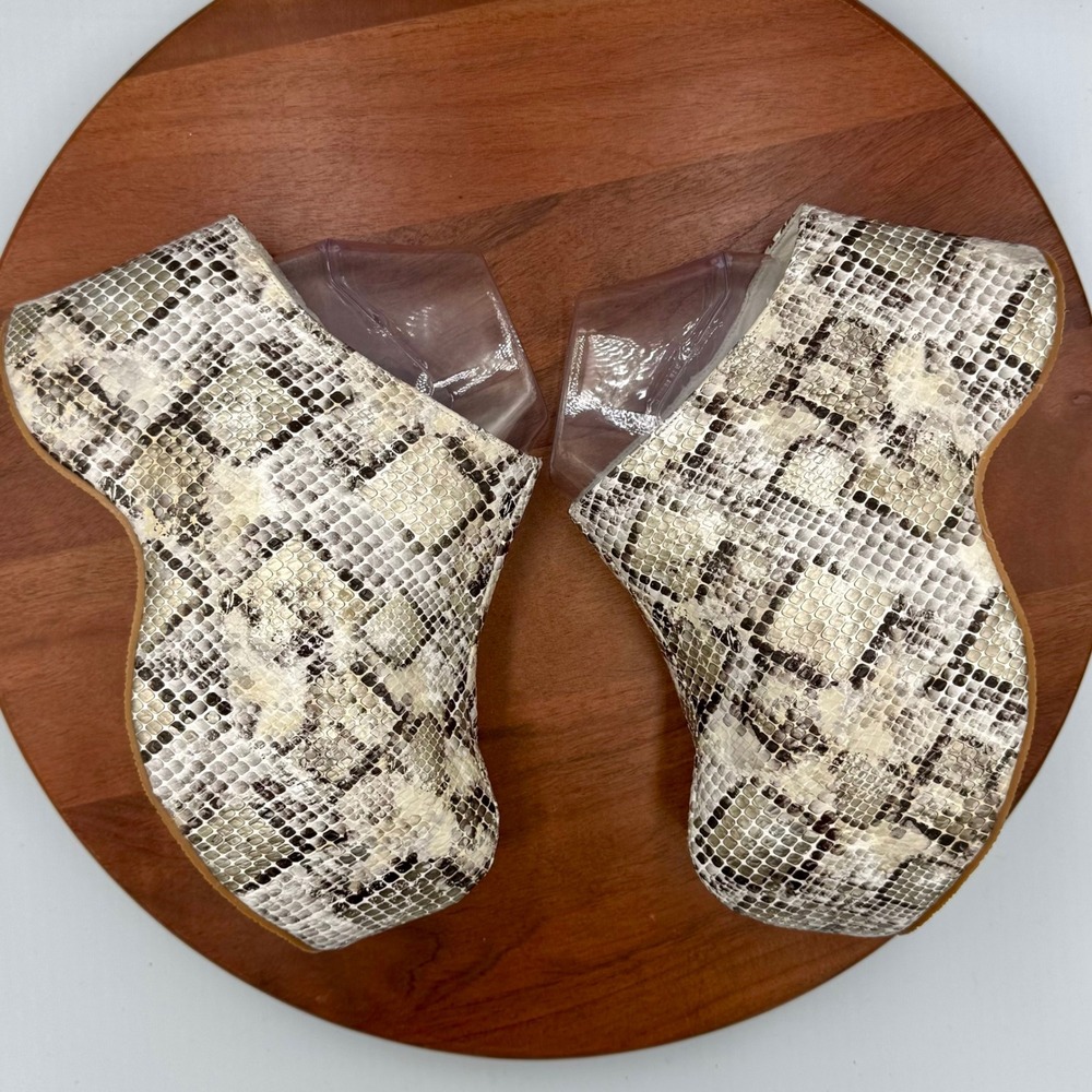 Azalea Wang Teatree‎ Snake Flatform Clog Mules Platform Chunky W 7.5 Statemint - Picture 8 of 11